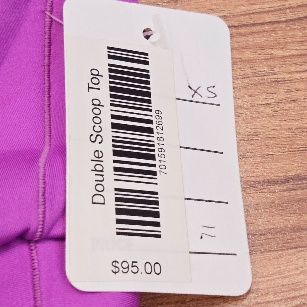 NEW Left On Friday Double Scoop Bikini Top XS Punch Fuchsia Pinup Beach Swimsuit - Picture 6 of 7